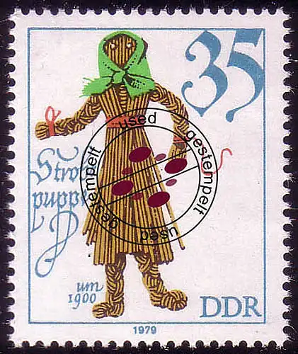 2475 Historique poupée de paille 35 Pf O