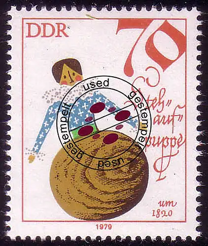 2477 Historische Puppen 70 Pf Stehaufpuppe O