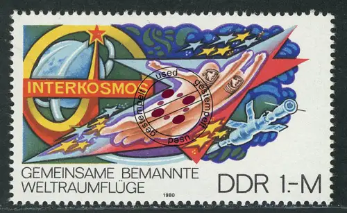 2502 Interkosmos-Programm 1 M aus Block 58, gestempelt O
