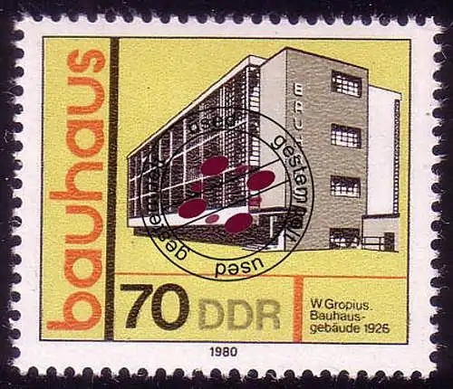 2513 Bauhaus-Stil 70 Pf Walter Gropius, gestempelt  O