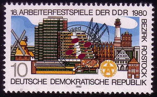 2514 Arbeiterfestspiele DDR 10 Pf O gestempelt