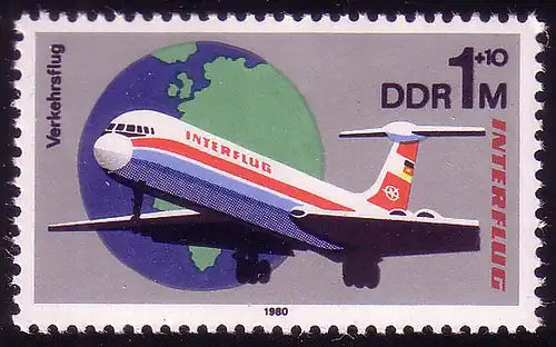 2520 AEROSOZPHILEX 1 M + 10 Pf aus dem Block 59 **