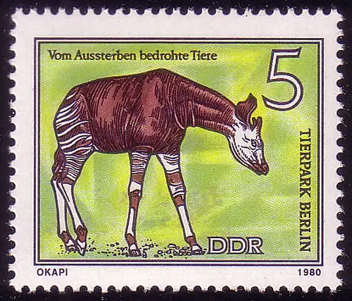 2522 Animaux menacés 5 Pf Okapi **