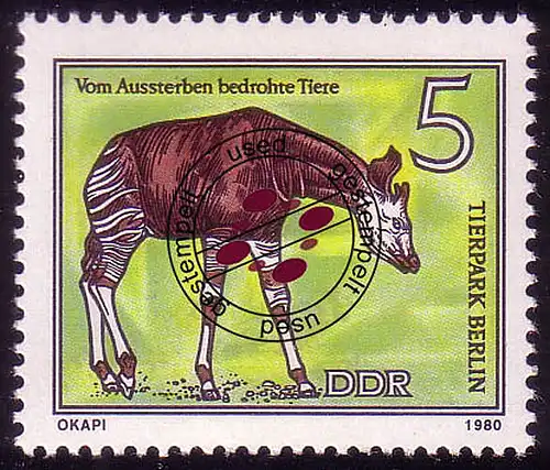 2522 Animaux menacés 5 Pf Okapi O