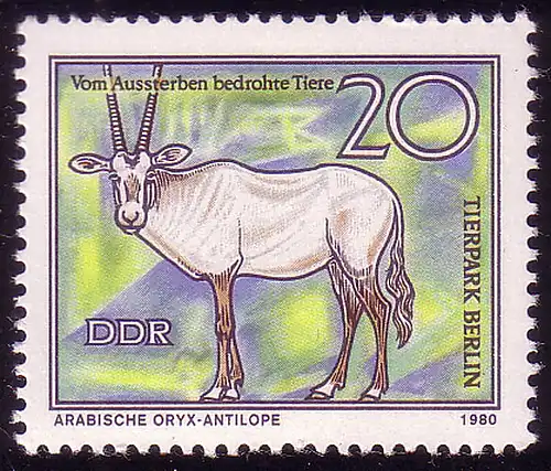 2525 Bedrohte Tiere 20 Pf Oryx-Antilope **