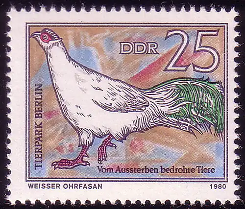 2526 Bedrohte Tiere 25 Pf Ohrfasan **