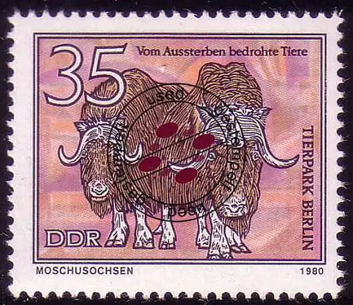 2527 Bedrohte Tiere 35 Pf Moschusochsen O gestempelt