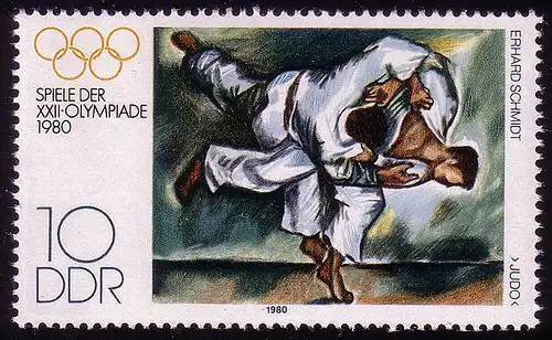 2528 Olympische Sommerspiele Moskau 10 Pf 1980 Judo **