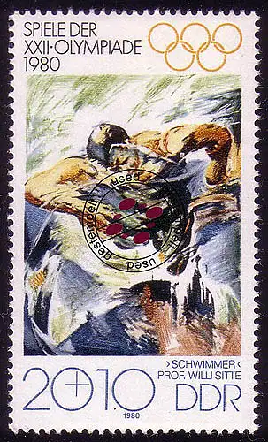 2529 Olympische Sommerspiele Moskau 20+10 Pf 1980 O