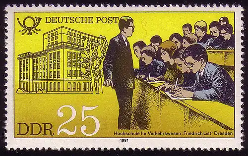 2587 Établissements d'enseignement de Deutsche Post 25 Pf **