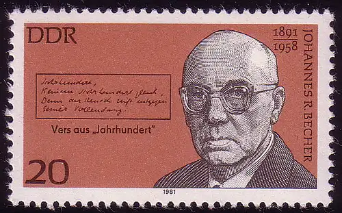 2604 Bedeutende Persönlichkeiten 20 Pf Becher **