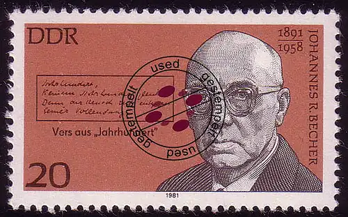 2604 Bedeutende Persönlichkeiten 20 Pf Becher O