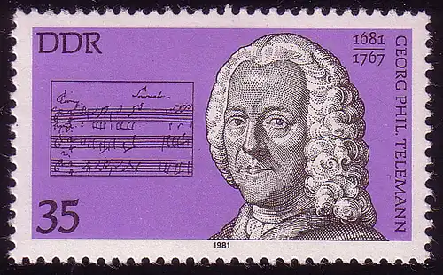 2606 Bedeutende Persönlichkeiten 35 Pf Telemann **