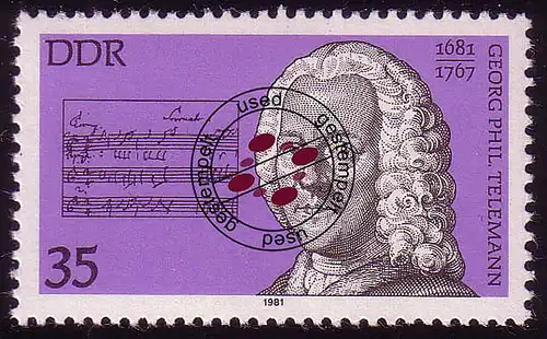 2606 Bedeutende Persönlichkeiten 35 Pf Telemann O