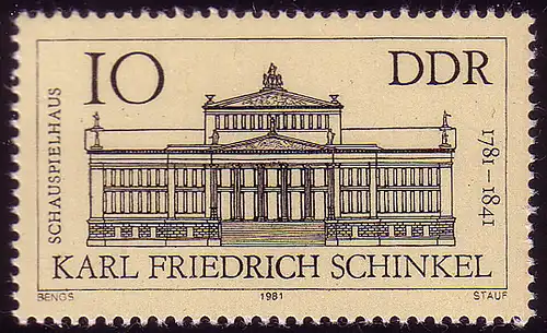 2619 Karl Friedrich Schinkel 10 Pf **