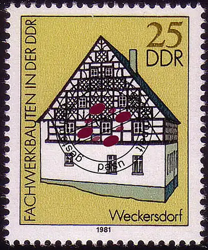 2625 Fachwerkbauten 25 Pf Wohnstallhaus O