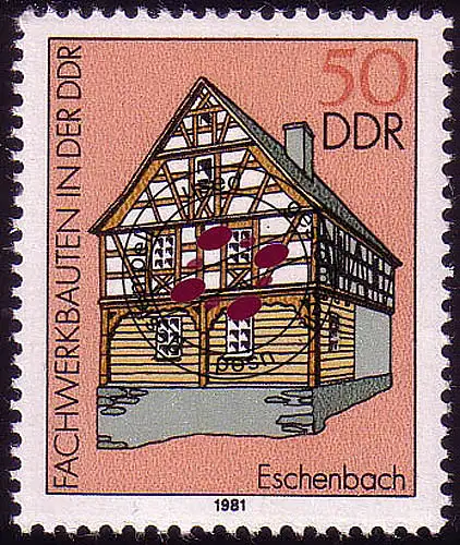 2627 Fachwerkbauten 50 Pf Bauernhaus O gestempelt