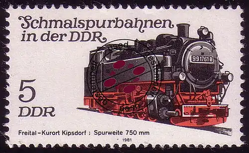 2629 Chemins de fer à voie étroite 5 Pf Locomotive 1981 O