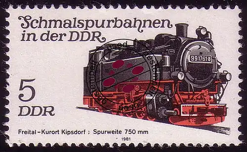 2629 Schmalspurbahnen 5 Pf Lokomotive 1981 O