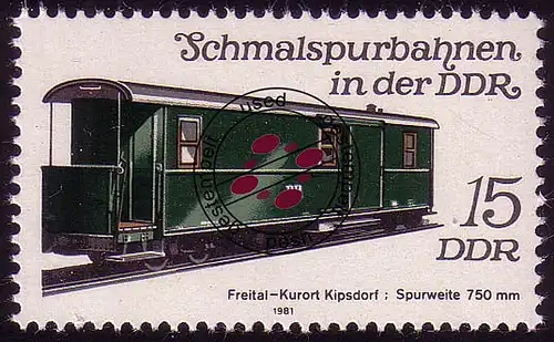 2631 Chemins de fer à voie étroite 15 Pf Packwagen 1981 (')