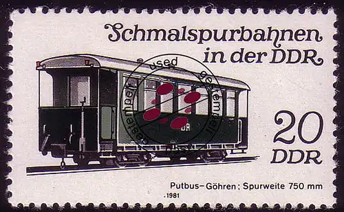 2632 Schmalspurbahnen 20 Pf Personenwagen 1981 O