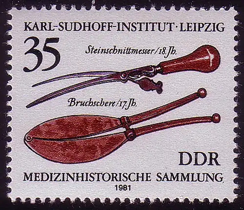 2643 Karl-Sudhoff-Institut 35 Pf Steinschnittmesser **
