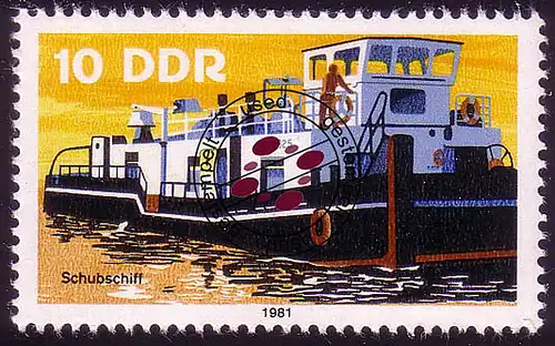 2651 Binnenschiffe 10 Pf Schubschiff O gestempelt