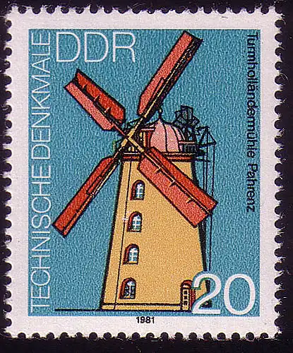 2658 Monuments techniques 20 Pf Hollandais Moulin**