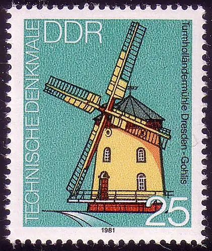 2659 Technische Denkmale 25 Pf Holländermühle **