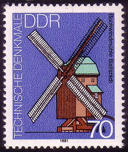 2660 Technische Denkmale 70 Pf Bockwindmühle **