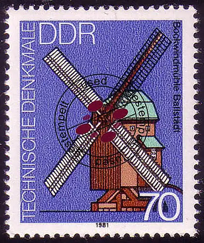 2660 Monuments techniques 70 Pf moulin à vent de fond O