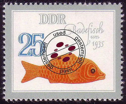 2663 Historisches Spielzeug 25 Pf Badefisch O