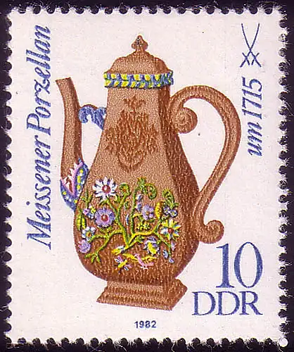 2667 Meissener Porzellan 10 Pf 1982 ** postfrisch