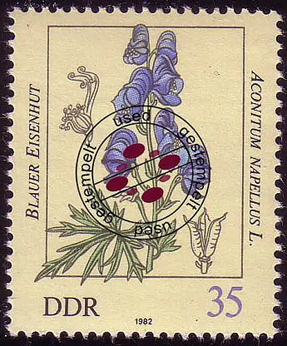 2695 Plantes toxiques 35 Pf Chapeau bleu en fer O