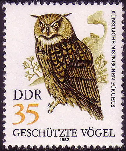 2705 Geschütze Greifvögel 35 Pf Uhu, postfrisch **