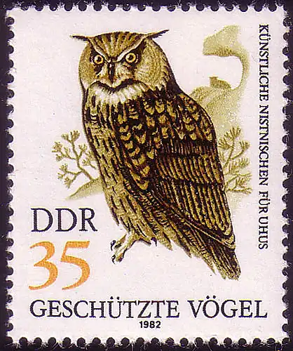 2705 Geschütze Greifvögel 35 Pf Uhu **