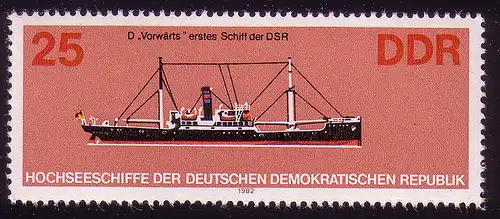 2713 Bateaux de haute mer 25 Pf Bateau à vapeur **