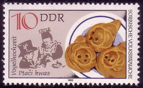 2716 coutumes sorbiennes 10 Pf mariage des oiseaux **