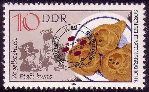 2716 Sorbische Volksbräuche 10 Pf Vogelhochzeit O