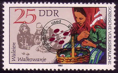 2718 Sorbische Volksbräuche 25 Pf Waleien O