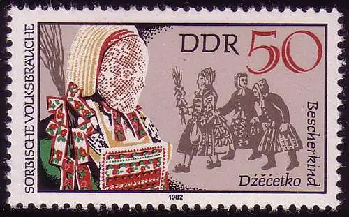 2721 coutumes sorbiennes 50 Pf Bescherkinde **