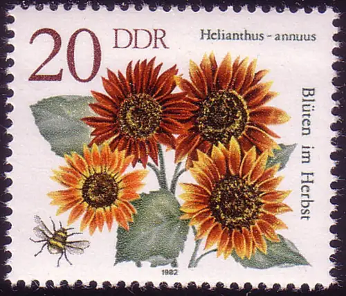 2740 Herbstblumen 20 Pf Sonnenblume, postfrisch **