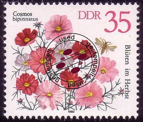 2742 Herbstblumen 35 Pf Schmuckkörbchen O