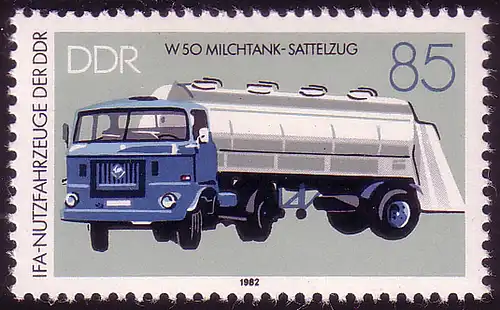 2749 Automobiltechnik 85 Pf Milchtank-Sattelzug **