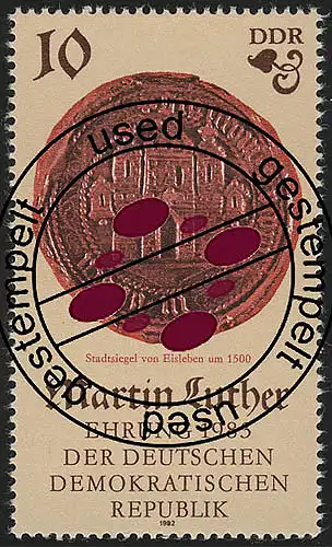 2754 Martin Luther 10 Pf vie glace O