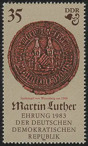 2756 Martin Luther 35 Pf Scellé de Wittenberg **