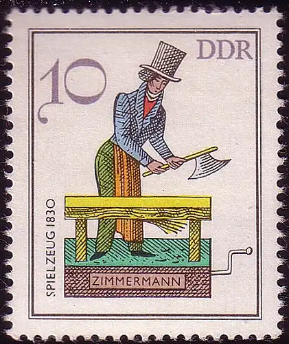 2758 Jouet historique 10 Pf 1982 Zimmermann **