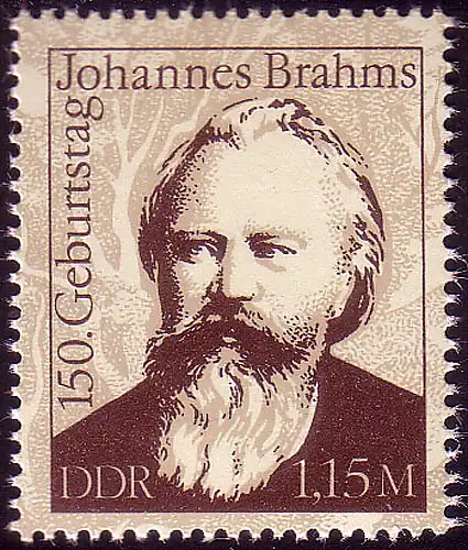 2764 Johannes Brahms 1,15 M aus Block 69 **