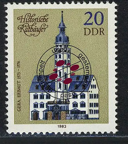 2776 Historische Rathäuser 20 Pf 1983 Gera O
