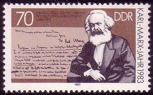 2787 Karl Marx 70 Pf 1983 **